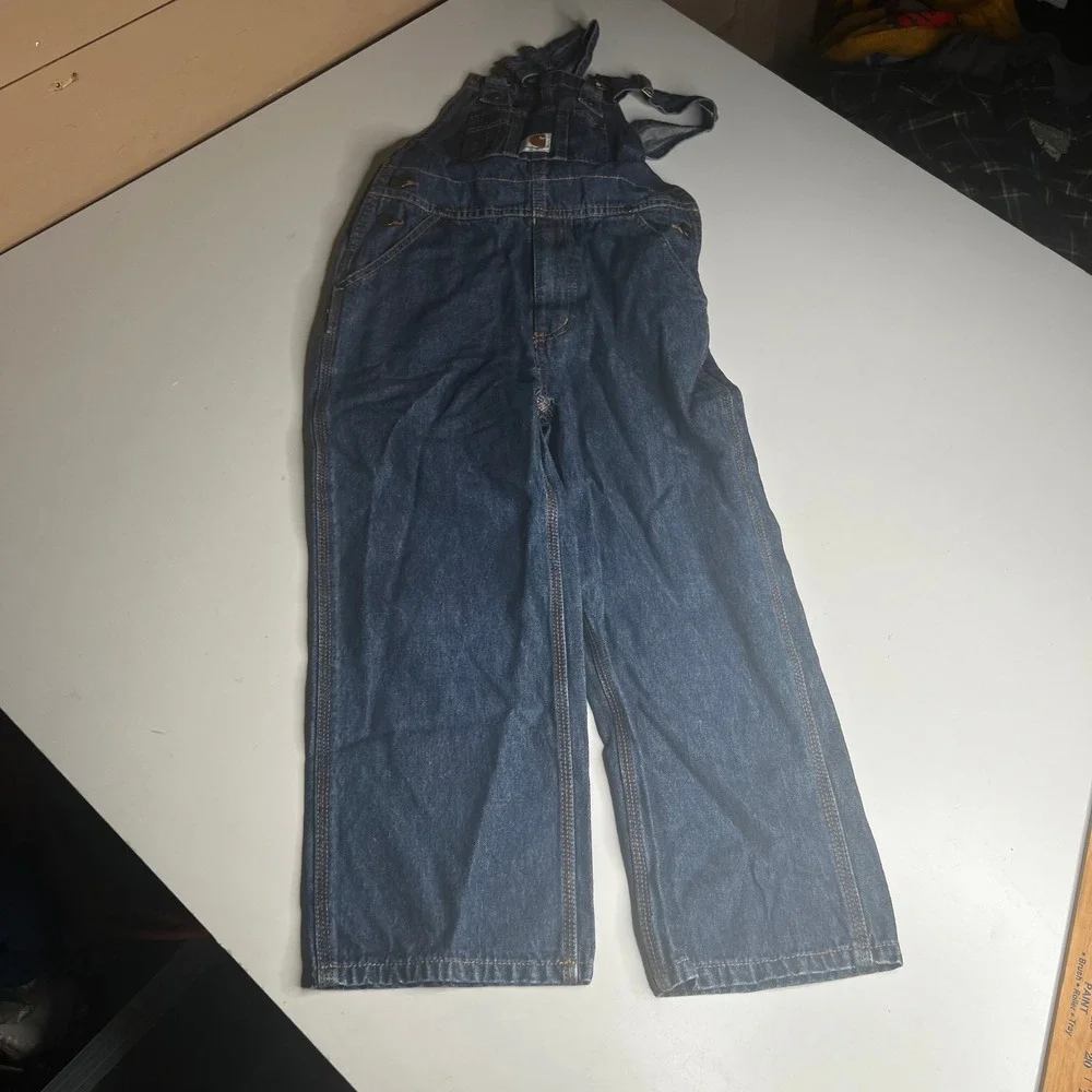 Carhartt Kids Denim Bib Overalls Dark Wash Master Cloth Size 6 RN 13706